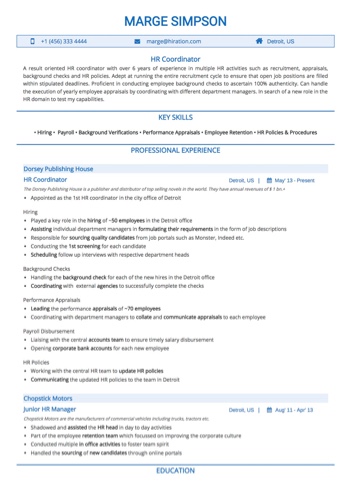 hr coordinator resume sample by hiration hr coordinator cv sample